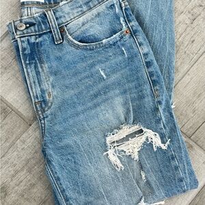 Abercrombie & Fitch Light Blue Distressed Women’s Jeans - The Boyfriend Mid Rise